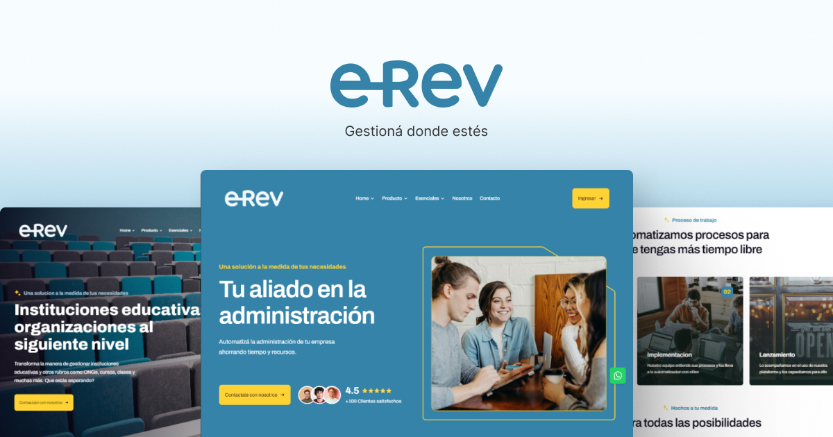Vista de la plataforma eRev — Gestioná donde estés